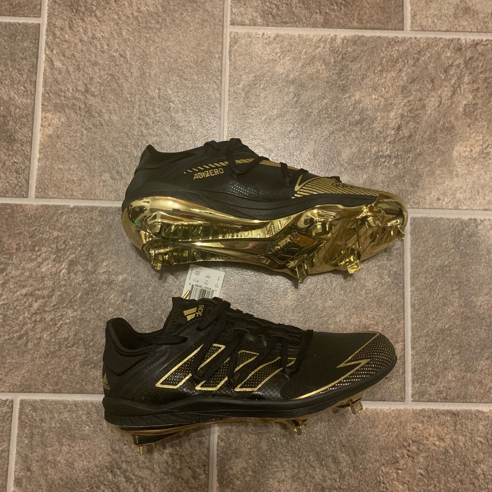 Adidas AfterBurner 7 Gold Black / Gold Baseball Cleats Metal
